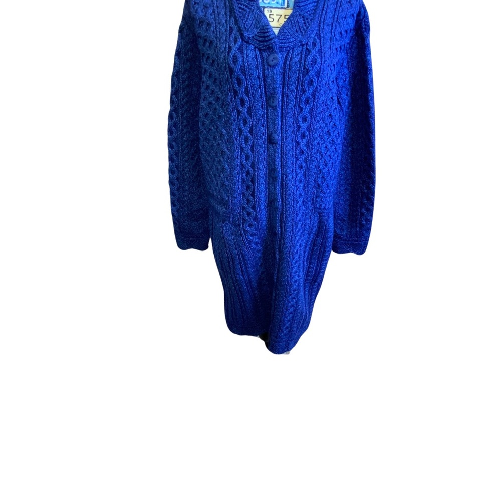 Aran Crafts Blue Women's Cardigan Sweater - Picture 2 of 12